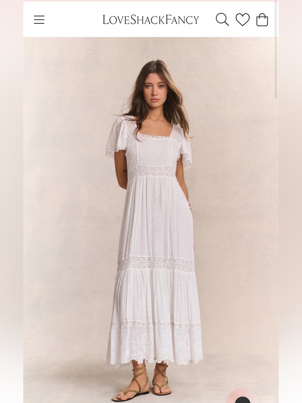 LoveShackFancy White Lace Maxi Dress - “Norma Dress”
